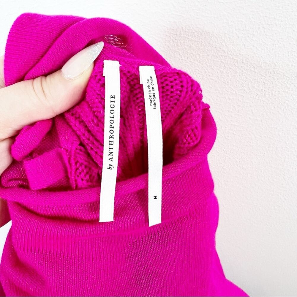 NWT Anthropologie‎ Bodycon Turtleneck Mini Length Sweater Dress M Pink - Picture 5 of 7